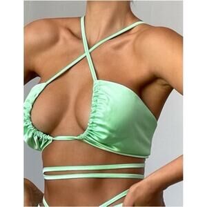 NWT Tiger Mist Athina Crop Top Apple Green Size Medium